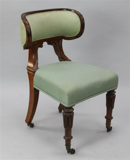 A William IV rosewood desk chair, H.2ft 8in.